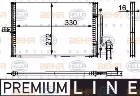 HELLA 8FC 351 300-691 - Lauhdutin, ilmastointilaite inparts.fi