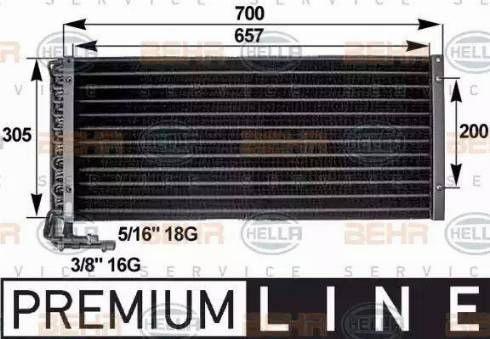 HELLA 8FC 351 300-061 - Lauhdutin, ilmastointilaite inparts.fi