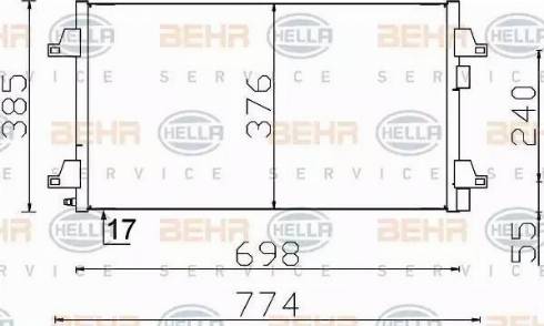 HELLA 8FC 351 300-344 - Lauhdutin, ilmastointilaite inparts.fi