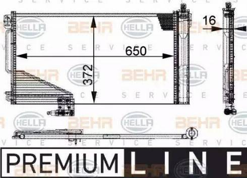 HELLA 8FC 351 301-351 - Lauhdutin, ilmastointilaite inparts.fi