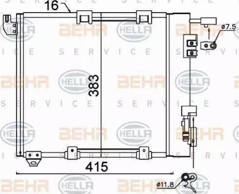 HELLA 8FC 351 301-374 - Lauhdutin, ilmastointilaite inparts.fi