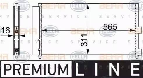 HELLA 8FC 351 301-711 - Lauhdutin, ilmastointilaite inparts.fi