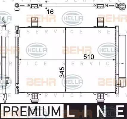 HELLA 8FC 351 303-491 - Lauhdutin, ilmastointilaite inparts.fi