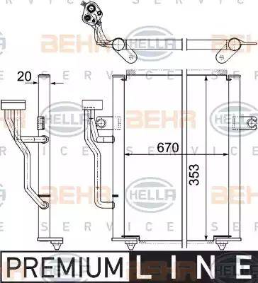 HELLA 8FC 351 303-521 - Lauhdutin, ilmastointilaite inparts.fi