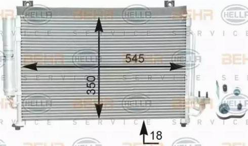 HELLA 8FC 351 303-021 - Lauhdutin, ilmastointilaite inparts.fi