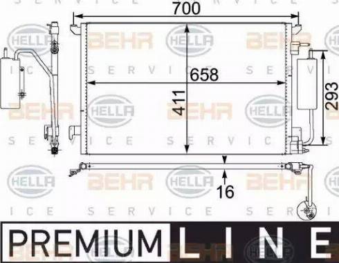 HELLA 8FC 351 302-591 - Lauhdutin, ilmastointilaite inparts.fi