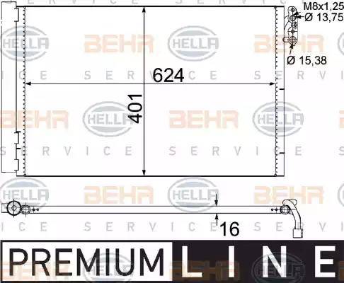 HELLA 8FC 351 302-611 - Lauhdutin, ilmastointilaite inparts.fi