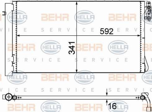 HELLA 8FC 351 302-624 - Lauhdutin, ilmastointilaite inparts.fi