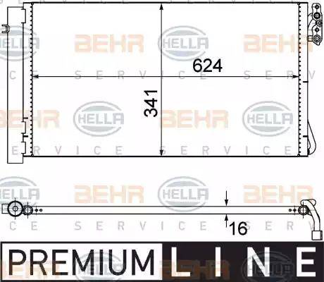 HELLA 8FC 351 302-621 - Lauhdutin, ilmastointilaite inparts.fi