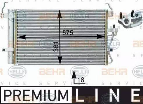 HELLA 8FC 351 302-351 - Lauhdutin, ilmastointilaite inparts.fi