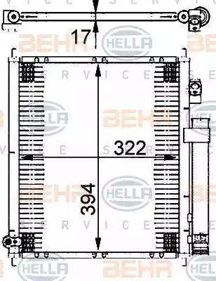 HELLA 8FC 351 302-221 - Lauhdutin, ilmastointilaite inparts.fi