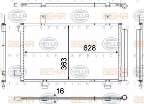 HELLA 8FC 351 307-741 - Lauhdutin, ilmastointilaite inparts.fi