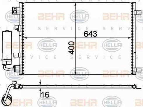 HELLA 8FC 351 310-121 - Lauhdutin, ilmastointilaite inparts.fi