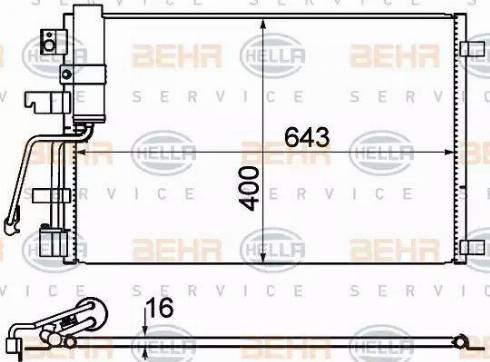 HELLA 8FC 351 310-221 - Lauhdutin, ilmastointilaite inparts.fi