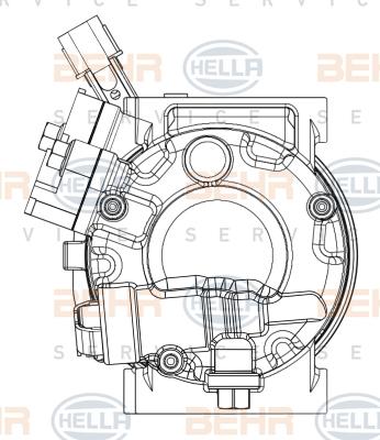 HELLA 8FK 351 008-061 - Kompressori, ilmastointilaite inparts.fi