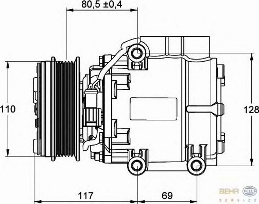 HELLA 8FK 351 109-201 - Kompressori, ilmastointilaite inparts.fi