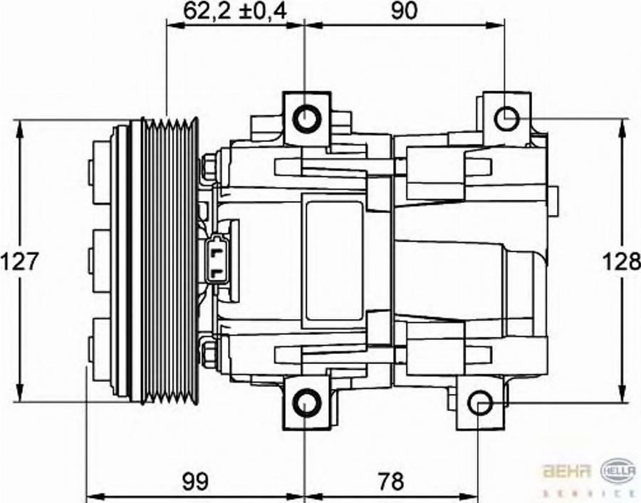 HELLA 8FK351113431 - Kompressori, ilmastointilaite inparts.fi