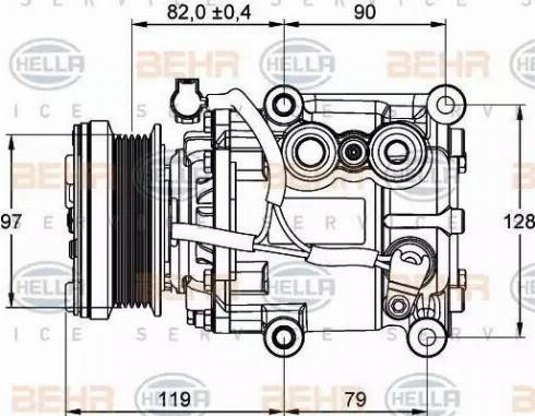 HELLA 8FK 351 113-371 - Kompressori, ilmastointilaite inparts.fi