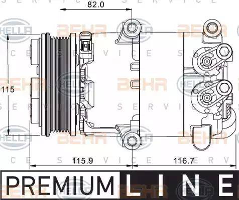 HELLA 8FK 351 334-061 - Kompressori, ilmastointilaite inparts.fi