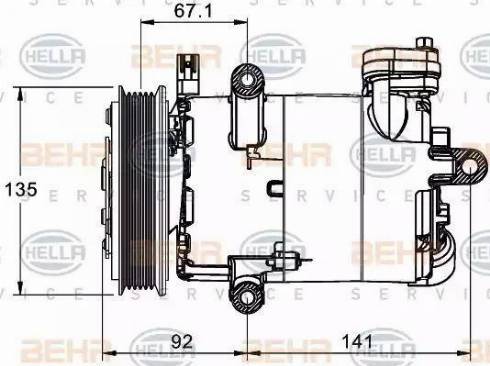 HELLA 8FK 351 334-021 - Kompressori, ilmastointilaite inparts.fi