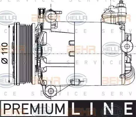 HELLA 8FK 351 334-351 - Kompressori, ilmastointilaite inparts.fi