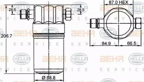 HELLA 8FT 351 192-041 - Kuivain, ilmastointilaite inparts.fi