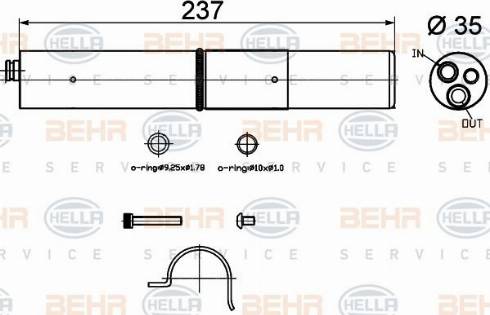 HELLA 8FT 351 200-264 - Kuivain, ilmastointilaite inparts.fi