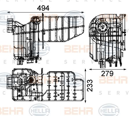 HELLA 8MA 376 705-464 - Nestesäiliö, jäähdytysneste inparts.fi