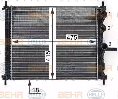 HELLA 8MK 376 900-094 - Jäähdytin,moottorin jäähdytys inparts.fi