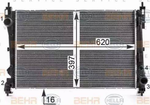 HELLA 8MK 376 900-204 - Jäähdytin,moottorin jäähdytys inparts.fi