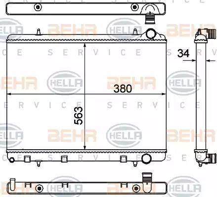 HELLA 8MK 376 901-031 - Jäähdytin,moottorin jäähdytys inparts.fi