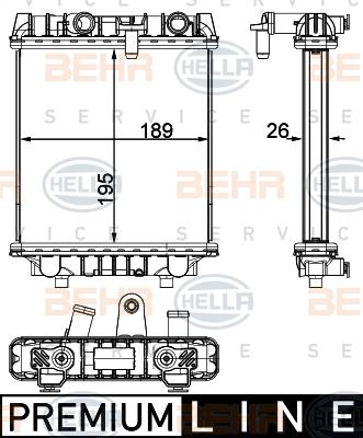 HELLA 8MK 376 795-121 - Jäähdytin,moottorin jäähdytys inparts.fi