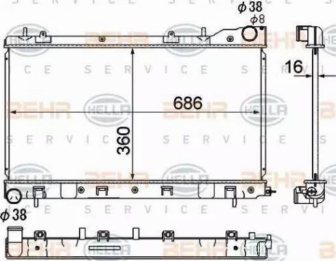 HELLA 8MK 376 790-281 - Jäähdytin,moottorin jäähdytys inparts.fi