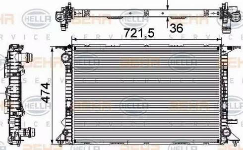 HELLA 8MK 376 745-644 - Jäähdytin,moottorin jäähdytys inparts.fi