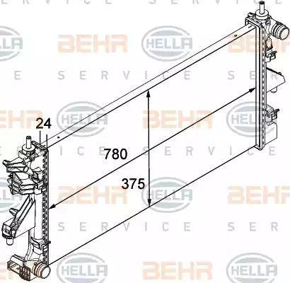 HELLA 8MK 376 745-034 - Jäähdytin,moottorin jäähdytys inparts.fi