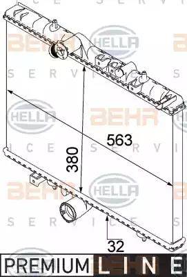 HELLA 8MK 376 745-071 - Jäähdytin,moottorin jäähdytys inparts.fi