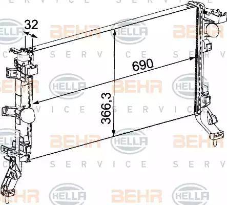 HELLA 8MK 376 745-191 - Jäähdytin,moottorin jäähdytys inparts.fi