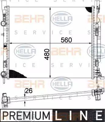 HELLA 8MK 376 755-511 - Jäähdytin,moottorin jäähdytys inparts.fi