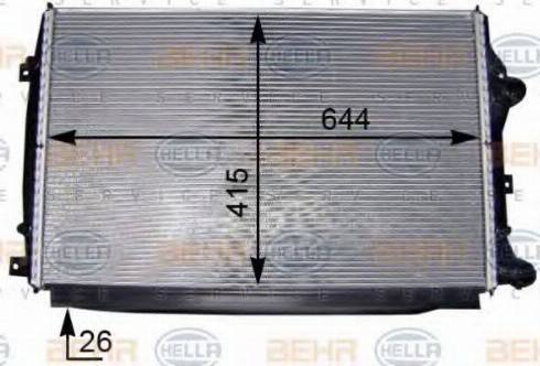 HELLA 8MK 376 755-801 - Jäähdytin,moottorin jäähdytys inparts.fi