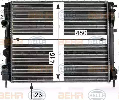 HELLA 8MK 376 700-584 - Jäähdytin,moottorin jäähdytys inparts.fi