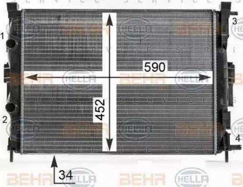 HELLA 8MK 376 700-681 - Jäähdytin,moottorin jäähdytys inparts.fi