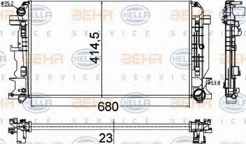 HELLA 8MK 376 701-361 - Jäähdytin,moottorin jäähdytys inparts.fi