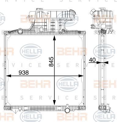 HELLA 8MK 376 702-894 - Jäähdytin,moottorin jäähdytys inparts.fi