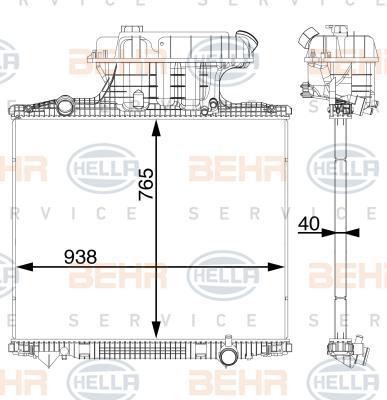 HELLA 8MK 376 702-844 - Jäähdytin,moottorin jäähdytys inparts.fi