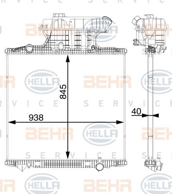 HELLA 8MK 376 702-884 - Jäähdytin,moottorin jäähdytys inparts.fi