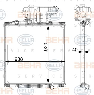 HELLA 8MK 376 702-834 - Jäähdytin,moottorin jäähdytys inparts.fi