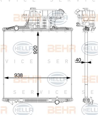 HELLA 8MK 376 702-824 - Jäähdytin,moottorin jäähdytys inparts.fi