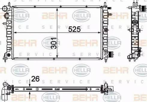 HELLA 8MK 376 716-461 - Jäähdytin,moottorin jäähdytys inparts.fi