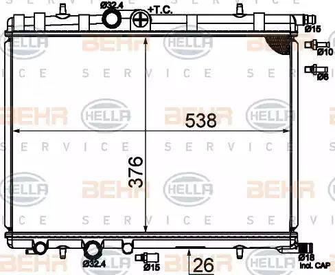 HELLA 8MK 376 718-054 - Jäähdytin,moottorin jäähdytys inparts.fi