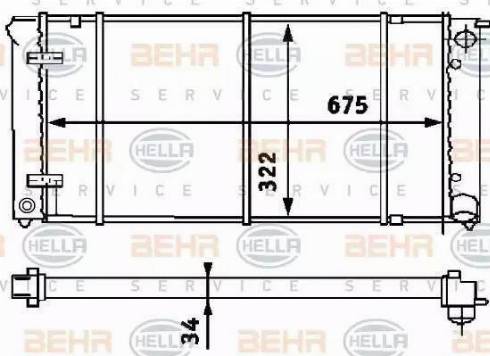 HELLA 8MK 376 713-311 - Jäähdytin,moottorin jäähdytys inparts.fi